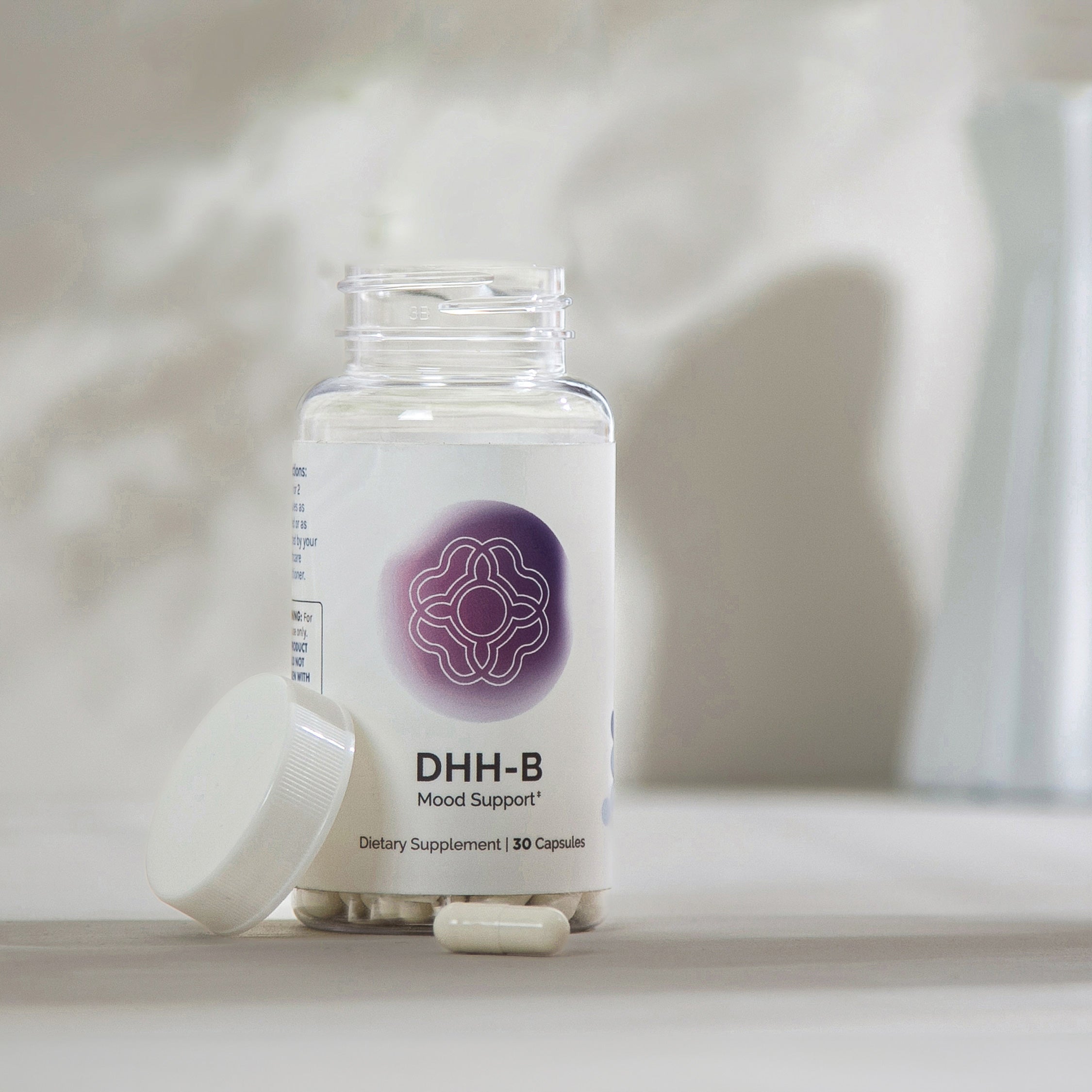 DHH-B Mood Support dietary supplement, 30 capsules for mood enhancement.
