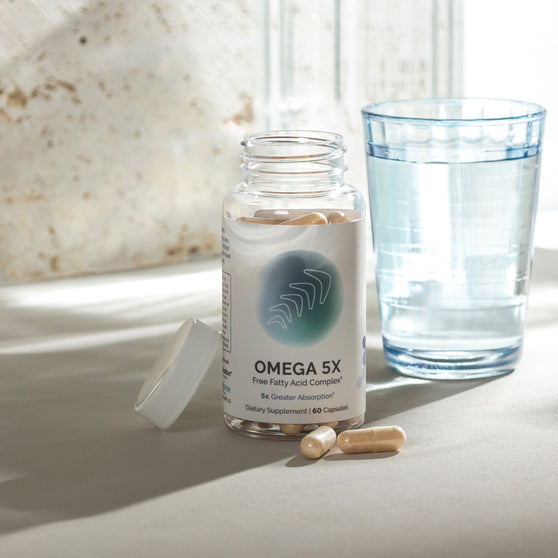 OMEGA 5X Free Fatty Acid Complex dietary supplement: 60 capsules, 5x greater absorption.