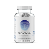 Clear bottle of dietary supplement capsules; promotes cardiovascular and muscle health.