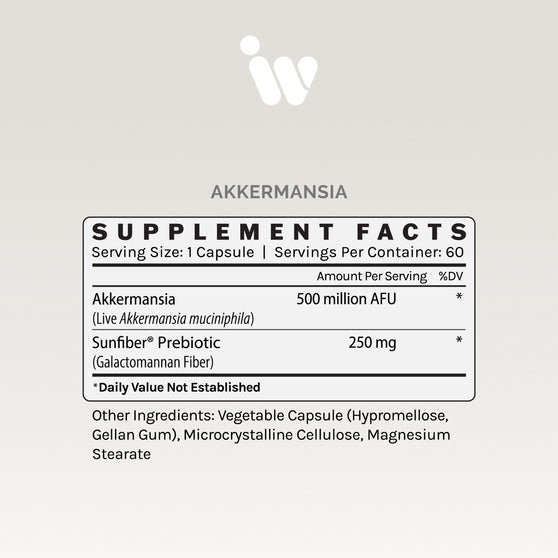 Akkermansia: 60 capsules prebiotic & live probiotic dietary supplement to optimize metabolism.
