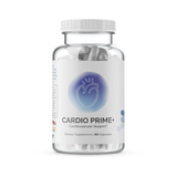 Clear bottle of cardiovascular support dietary supplement capsules; 60 capsules total.
