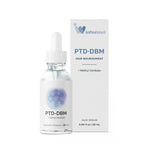 Infiniwell PTD-DBM hair serum dropper bottle with 25 mL product box on white background, methyl vanillate formula