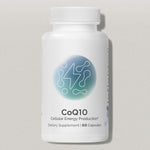 InfiniWell CoQ10 Cellular Energy Production supplement bottle with 60 capsules on a white background.