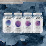 Protocol comparison graphic showing InfiniWell BPC Rapid Pro, IgNIGHT, Calm, and DHH-B supplement bottles for the Advanced Sleep Quality for Recovery protocol