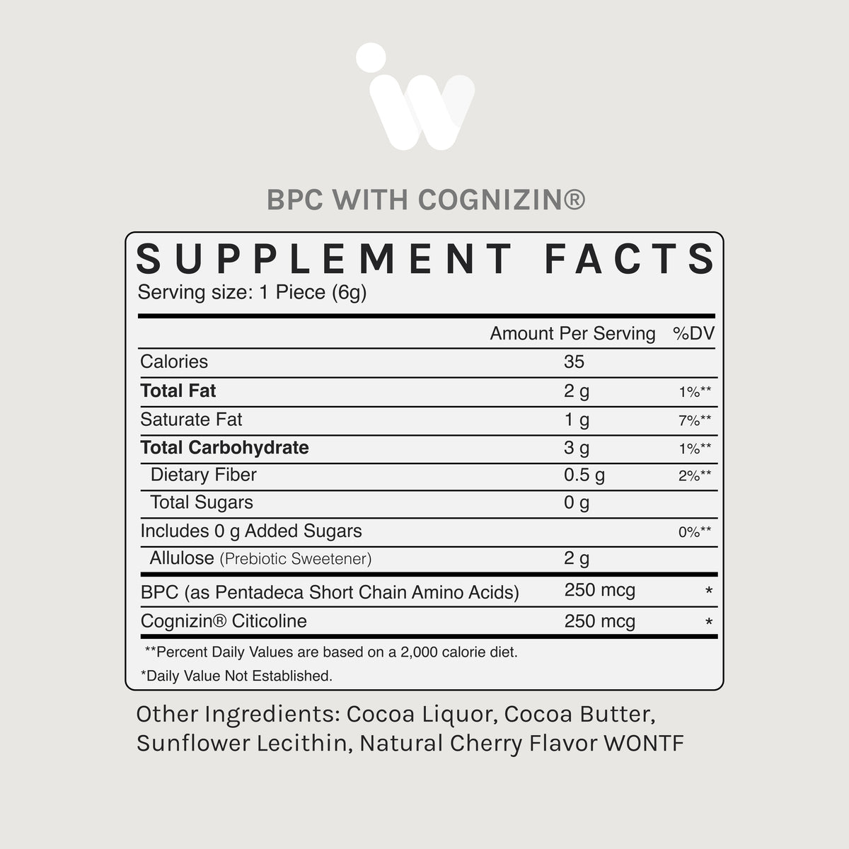 infiniwell bpc 157 with cognizine chocolates BPC with Cognizin®