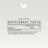 Supplement facts label: 500mg Epicatechin per serving, 30 servings per container.
