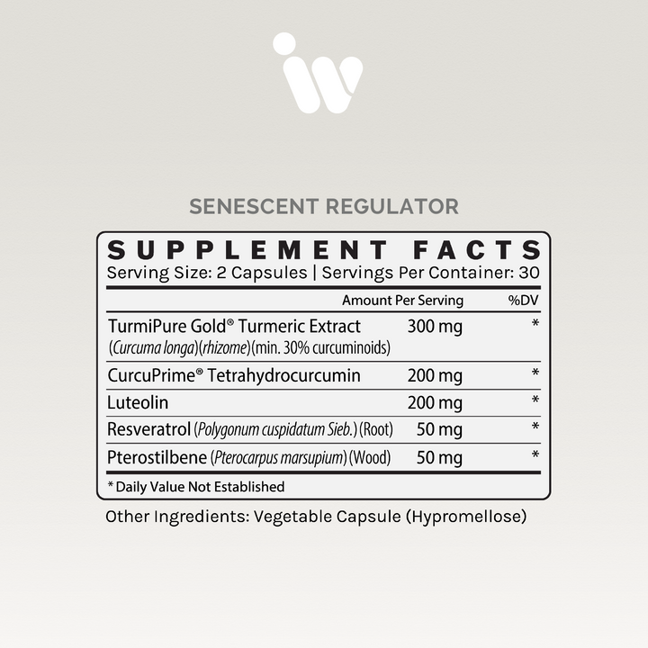 Supplement facts panel listing serving size, ingredients, and amounts per serving.
