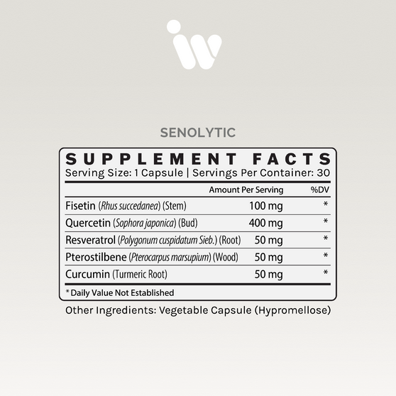 Senolytic dietary supplement: 30 capsules to optimize immune aging.
