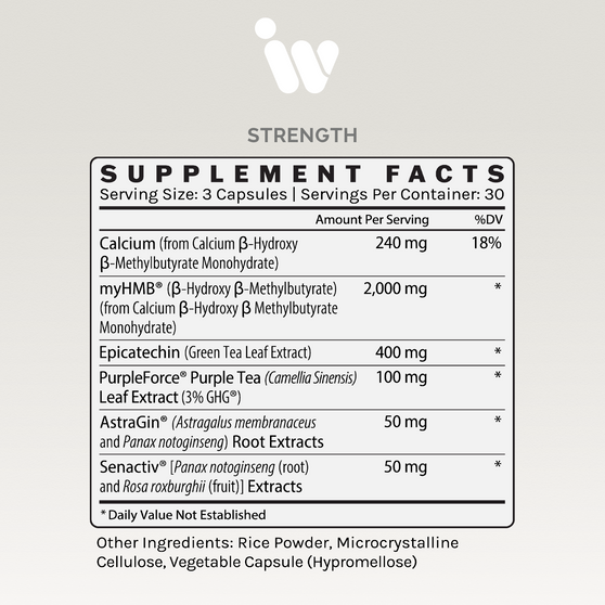 Infiniwell STRENGTH Skeletal Muscle Support dietary supplement: 90 capsules.
