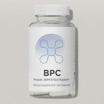 Infiniwell BPC muscle, joint and gut support supplement bottle with 50 capsules on white background